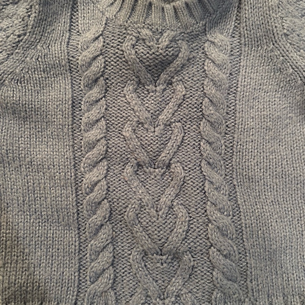Janie and Jack Blue Baby Girl’s Cable Knit Sweater 6-12 Months Like New - Picture 4 of 5